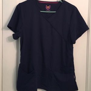 Navy Blue Scrub Top